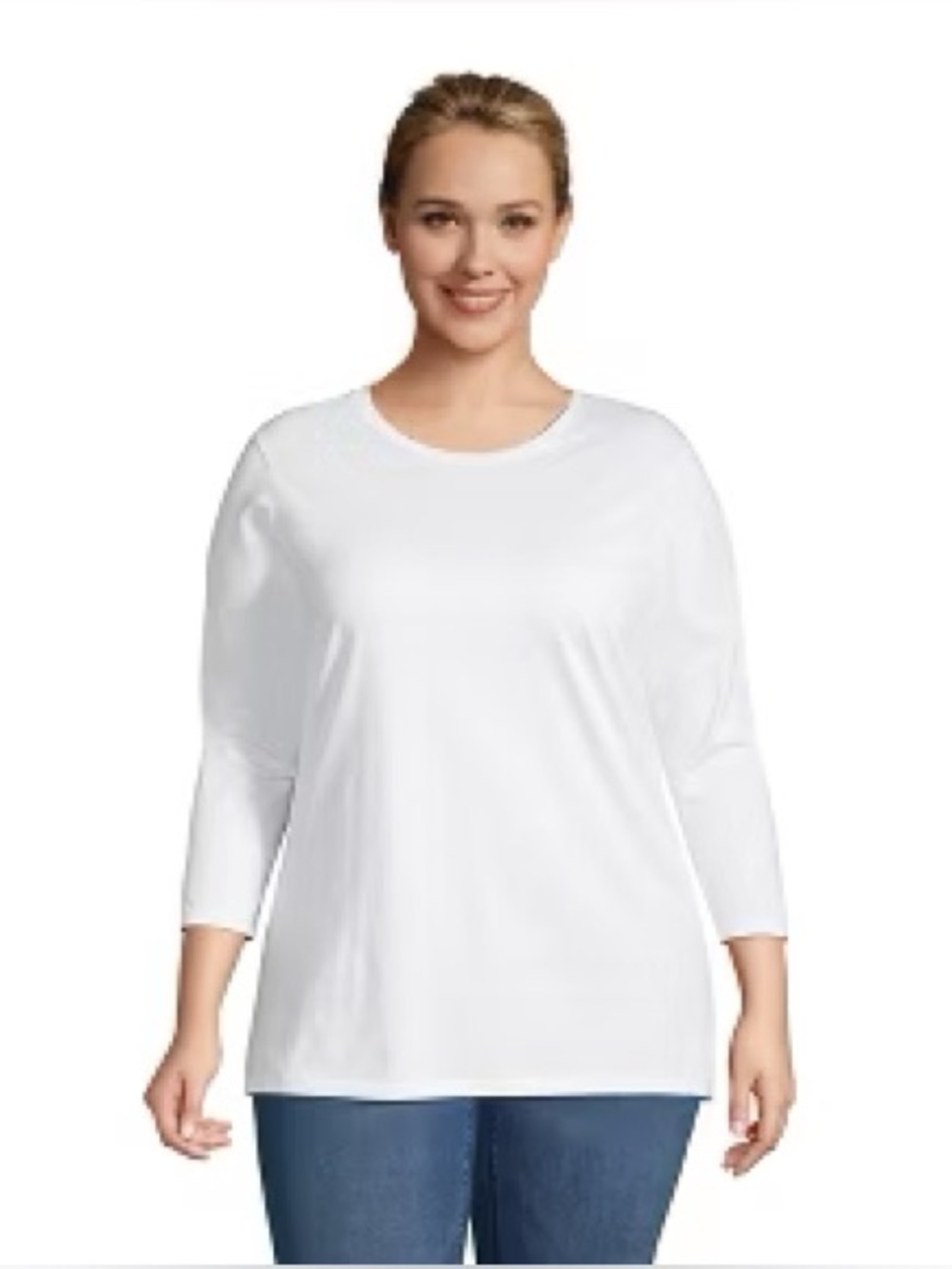 Lands' End Women's Plus Size 3/4 Sleeve‎ Cotton Supima Tunic